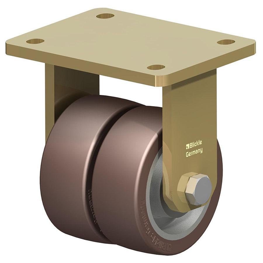 BSD - Welded steel heavy duty twin wheel fixed caster