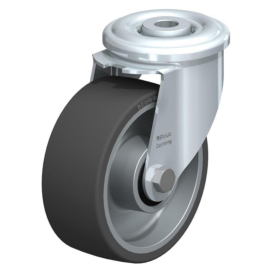 LIR - Heat-resistant pressed steel swivel caster with bolt hole fiting