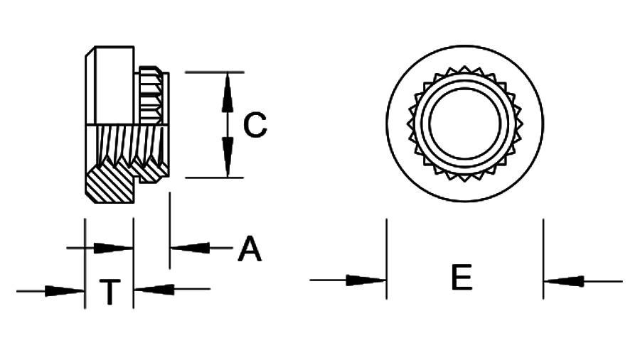 NJ Tuercas autoblocantes Broaching