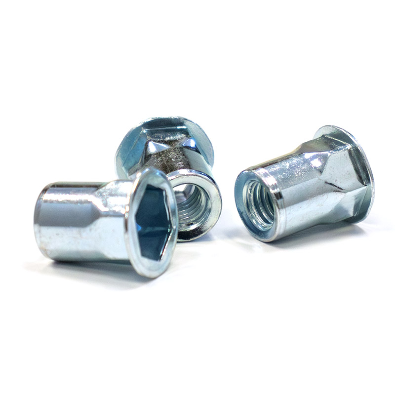 RNI Flat Head Half-Hex Body Rivet Nuts