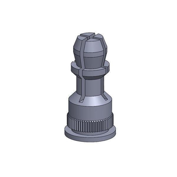 2D drawing of TG Broaching Spring-Top self-clinching standoffs with a spring-top design for broaching installation.