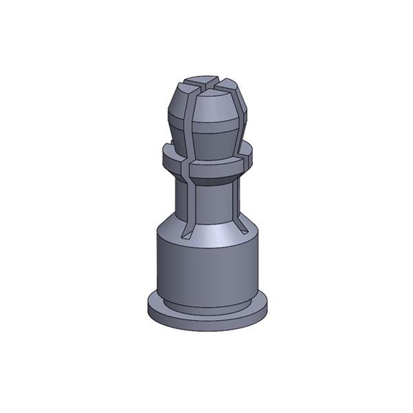 2D drawing of TH Self-Clinching, Spring-Top standoffs featuring a spring-top design.