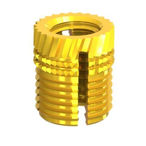 2D drawing of EFZ Expansion Fin Inserts with finned design for secure hold in plastic materials.