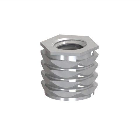 2D drawing of PHZ Press-in Hex Inserts with hexagonal design for press-in installation.