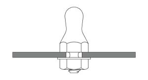 2d drawing of ballstud in mating material.