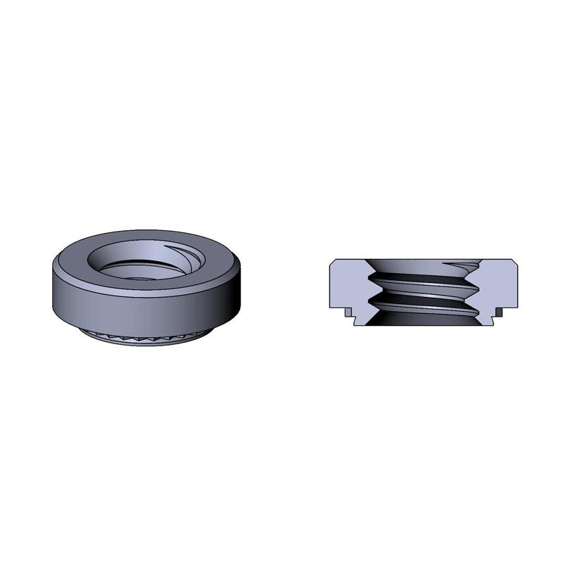 2D drawing of NF Thin Panel self-clinching nuts for use in thin panels.
