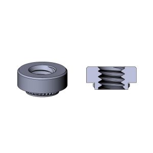 2D drawing of NJ Broaching self-clinching nuts designed for broaching installation.