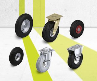 wheel and castor series with pneumatic tires