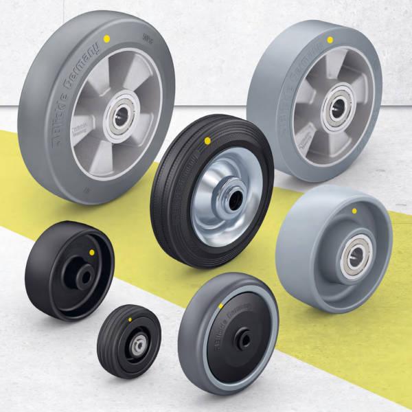 Antistatic and electrically conductive wheels