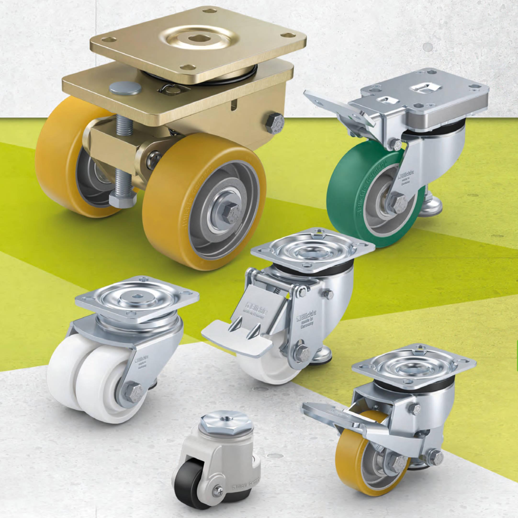 Compact and levelling castors