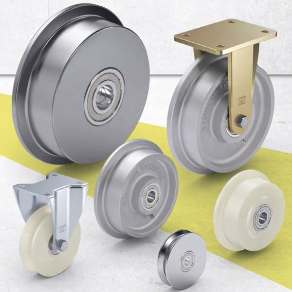 Flanged wheels and castors