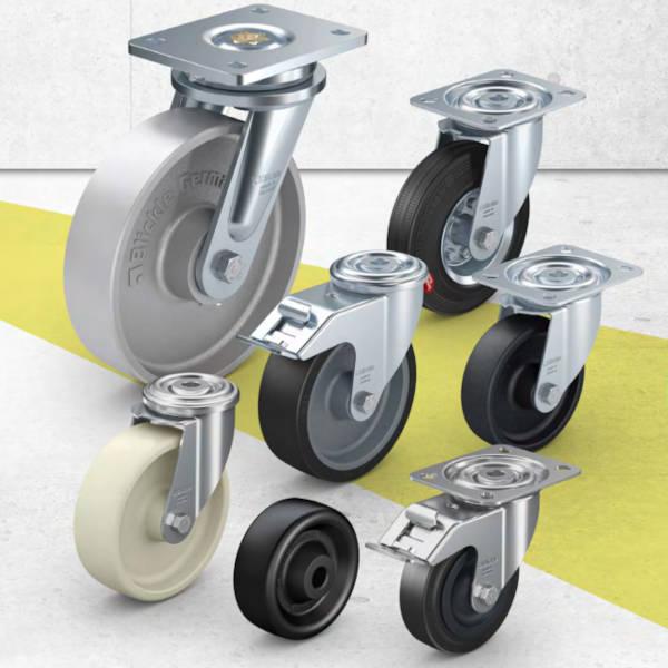 Heat-resistant wheels and castors